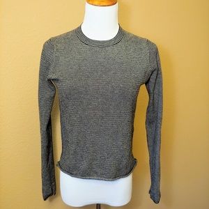 Zara Striped Long-Sleeve Knit Top